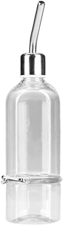 Automatic Pet Water Bottle Hanging No-Drip Water Drinking Bottle Stainless Steel Ball Nipple Water Feeder Rabbit Parrot Cat Dog Hamster Water Dispenser (L)