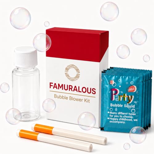Bubble Blower Kit with Refill Solution - Compact Bubble Wands, Portable Travel-Friendly