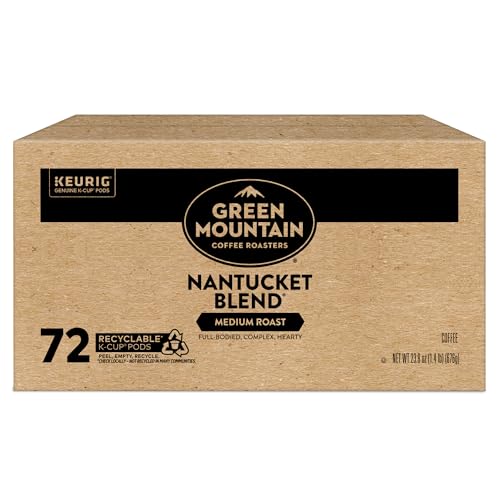 GREEN MOUNTAIN COFFEE ROASTERS NANTUCKET BLEND, SINGLE-SERVE KEURIG K-CUP PODS, MEDIUM ROAST COFFEE PODS, 72 COUNT