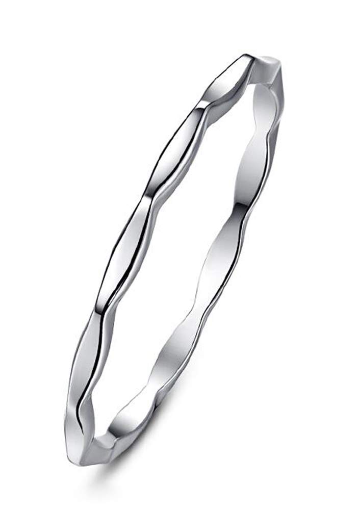 AVECON Promise Rings for Her Women 925 Sterling Silver Stackable Ring Eternity Wedding Engagement Band Size K 1/2