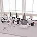 SHILOH Baby Infant Crib Stroller Mobile Hanging Rattles Set 5 PCS, Without Rings (White & Black)