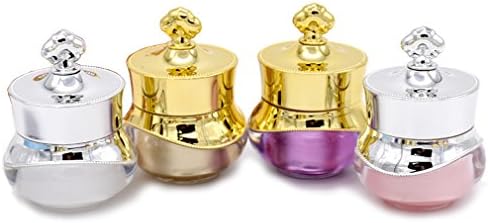Le Fu Li 4Pcs 5g Crown Shape Plastic Refillable Bottles Empty Pot Bottles Makeup Jar Travel Face Cream Lotion Cosmetic Container