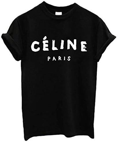 Celine Paris Unisex Top T-shirt Rihanna Swag Comme Des Fuckdown Geek Meow Hype (M, Black)