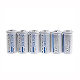 ON THE WAY®6pcs 16340 2000mAh 3.7V Rechargeable Lithium Ion Batteries White