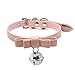 Handmade Cosplay Lolita Kitty Bell Collar Leather Bow Choker Necklace