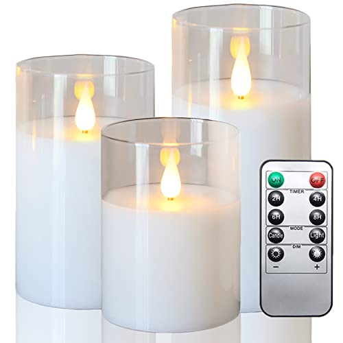 Lezonic Flameless Battery Operated Candles with Remote and Timer, LED