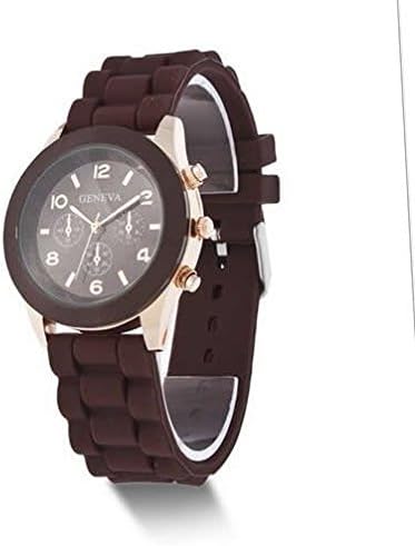 Amazon ブラウンシリカゲルバンドブラウンラウンド小顔アートナンバースリーボタンgevenaデザインの女性の良い時計 レディース腕時計 腕時計 通販