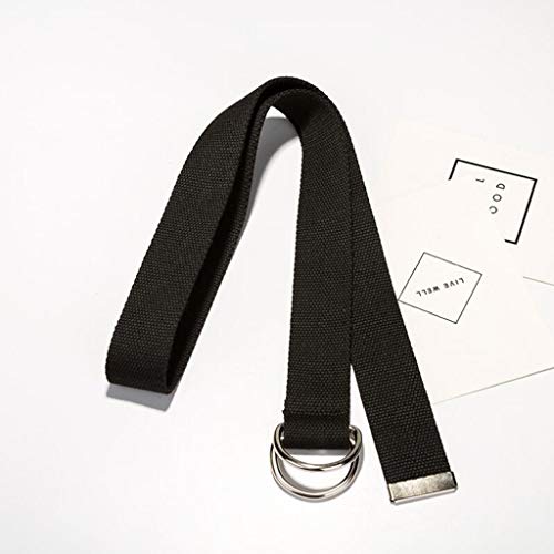 image for Toimothcn Canvas Web Double D Ring Belt Silver Buckle Military Style f