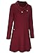 Kilig Women's Lapel Neck Long Sleeve Pockets Casual Knit Sweater Tunic Dress