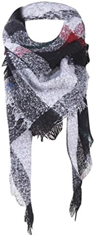 WILLTOO Womens Warm Shawl Vintage Lattice Fringe Square Long Wrap Scarf Stole Cape