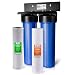 iSpring WGB22B 2-Stage 4.5" x 20" Whole House Water Filtration System Big Blue with Fine Sediment and Carbon Block Filters - Reduces up to 99% Chlorine