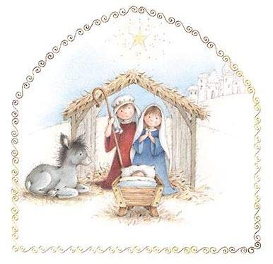 Pack of 6 Artistic Charity Christmas Cards (PH-CHPT0010) - The Nativity - Sold in Aid of Age UK, British Heart Foundation, Greenfingers Charity, National Autistic Society, NSPCC & Tenovus