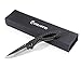 Cool Hand 3.75'' Carbon Fiber Scale Folding Pocket Knife w/ 2.75'' Polished Black Ceramic Blade, Frame Lock, Black Liner