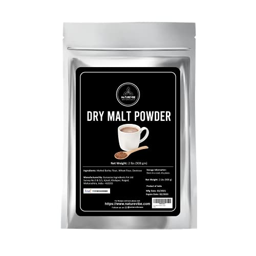 Naturevibe Botanicals Dry Malt Powder, 2lbs Malted Barley Flour