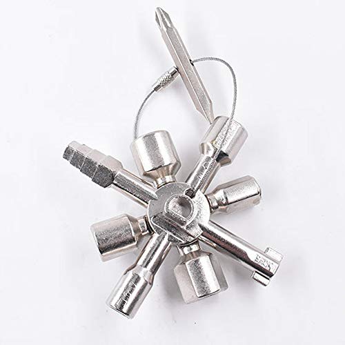 TBWHL Multifunctional Marine Tools Key 10 in 1 Universal Control Cabinet Key Torque Wrenches Cross Key CNC Key Train Door Key Universal screwdriver