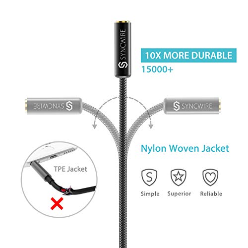 3 Headphone+Splitter+Syncwire+Nylon+Braided+Stereo