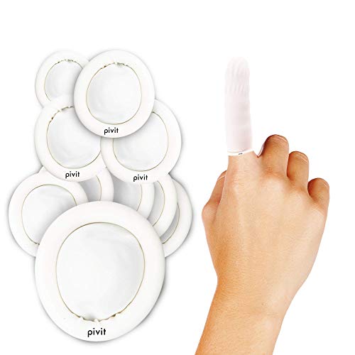Pivit Medical Grade Disposable Finger Cots | Medium | 144 Pack | Easy Grip Finger-Tip Protection Gloves for Electronics, Painting, Cuts | Powder-Free Anti-Static Natural Rubber Latex Bandage Covers
