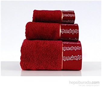 Serra Home Hotel & Spa Crystal Red Stone Towel 85 150 Soft Turkish Cotton Hand-Face Towel, Machine Washable Luxury Bath Sheet Set