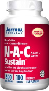 Jarrow Formulas Nac Sustain 600mg, 100 Tablets , Pack of 3
