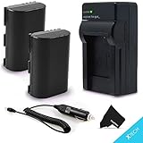 2 Canon LP-E6 Batteries Replacement with AC/DC Quick Charger Kit for Canon CX10, EOS 7D Mark II EOS 7D, 6D, 70D, 60D, 60Da, 5D, EOS 5D Mark II, EOS 5D Mark III, DSLR Cameras