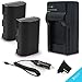 2 Canon LP-E6 Batteries Replacement with AC/DC Quick Charger Kit for Canon CX10, EOS 7D Mark II EOS 7D, 6D, 70D, 60D, 60Da, 5D, EOS 5D Mark II, EOS 5D Mark III, DSLR Cameras