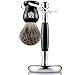 Miusco Badger Hair Shaving Brush and Stand Shaving Set Black