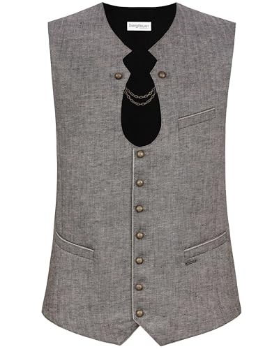 Bergfeuer Stockerpoint Herren Trachtenweste Bennet I Größen 44-60 I Traditionelle & hochwertige Weste mit verstellbarem Riegel I Perfekt für Trachten & Festlichkeiten