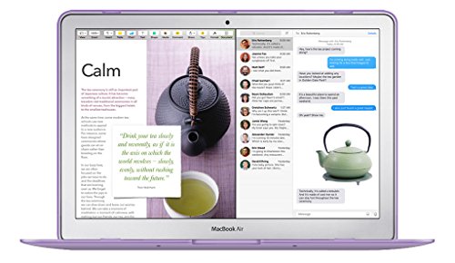 UESWILL 3in1 Glossy Crystal Clear See Through Hard Shell Case Cover for MacBook Air 13" (Model: A1466/A1369) + Keyboard Cover and Screen Protector + Microfibre Cleaning Cloth, Purple