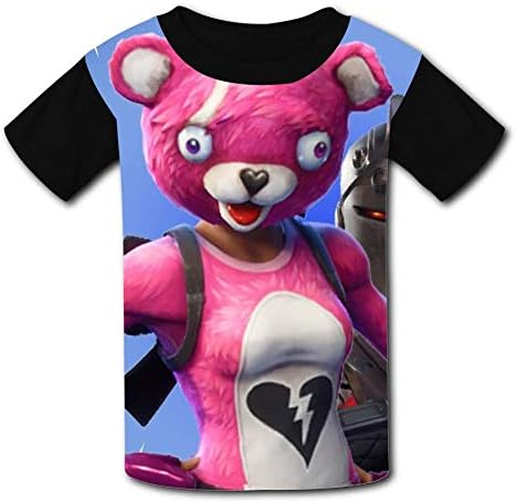 JIFEIMAOY FORTNITE Cuddle Team Leader 3D Custom T Shirts Short Sleeve Tee for for Boys and Girls