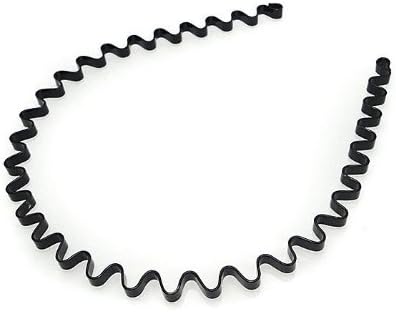 Metal Headband Black Hair Hoop,Multi-Style Black Non-slip Metal Hair Hoop Unisex Flexible Headbands Accessories for Women Men (1 pack) - Image 3