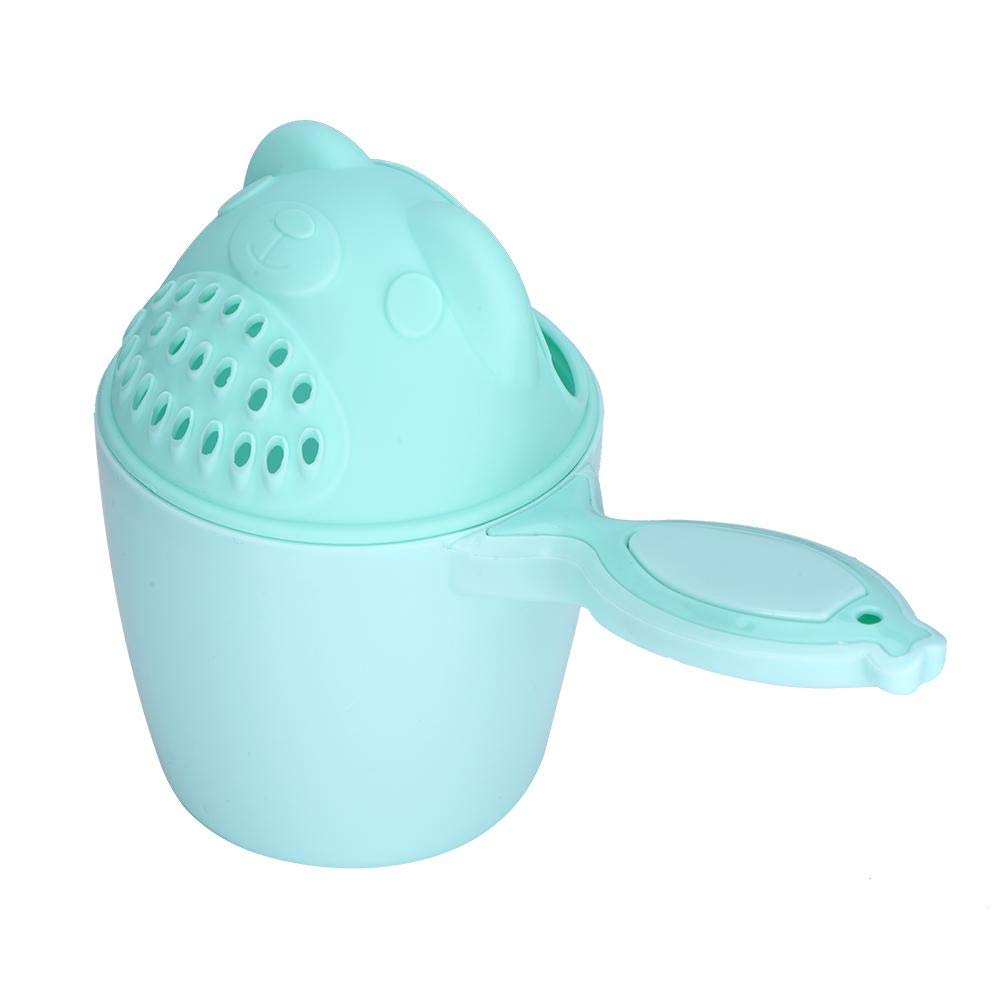 Fdit Baby Shampoo Cup Cute Child Wash Hair Bathing Flusher Protective Eye (8.27 x 4.21 x 5.91 inches) (Green)