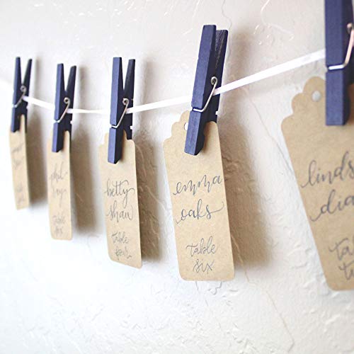 Just Artifacts 2.75-inch Craft Wood Clothespins/Peg Pins (100pc, Navy Blue)