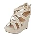 Guilty Heart | Womens Gladiator Strappy Open Toe Platform | Comfortable Wedge Sandals