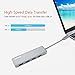Lenovo USB C Hub, Aluminum Type C Adapter with 4 USB 3.0 Ports, Portable for USB C Devices