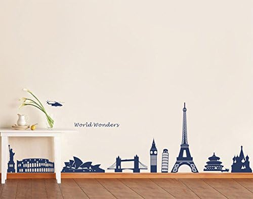 Pop Decors PT-0160-Vc Beautiful Wall Decal, World Wonders