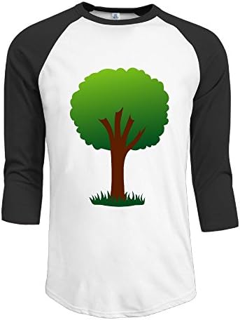 OOut Qiang Qiang Men's Retro Tree Raglan Shirt 3/4 Sleeve T-shirt S