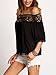 ROMWE Women's Off Shoulder Boat Neck Blouse Half Sleeve Lace T-Shirt