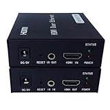 LLSai- HDMI EXTENDER Over Ethernet RJ45 LAN Cable IR Remote Up to 400FT Kit 1080P/3D 120M,Transmitter Receiver , EU Adapter