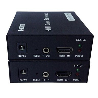 LLSai- HDMI EXTENDER Over Ethernet RJ45 LAN Cable IR Remote Up to 400FT Kit 1080P/3D 120M,Transmitter Receiver , EU Adapter