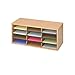 Safco Literature Organizer, 12 Compartments, Office and Classroom Mailbox with Adjustable Shelves, Wood Paper and Mail Sorter, Medium Oak