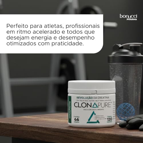 Clonapure® Creatina de Efeito Imediato 120g | 66 Doses | Alta Absorção | Vegana | Sem Glúten e Lactose Performace Treinos