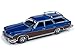1974 Buick Estate Wagon Mediterranean Blue Metallic Muscle Wagons Limited Edition to 5,720 Pieces 1/64 Diecast Car by Autoworld 64222/ CP7597