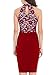WOOSEA Women's Elegant Floral Lace Sleeveless Retro Bridesmaid Prom Dress (Small, Red)