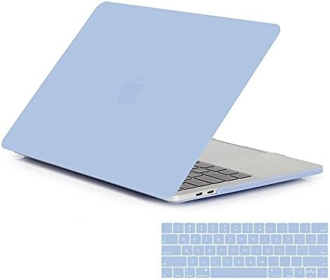 McBook Pro 13 Case 2016, HISOO Rubberized Hard Case with keyboard cover for Macbook Pro 13 inch A1706&amp;A1708 (Release October 2016) with/without Touch Bar &amp; Touch ID Shell Cover 13-inch (Serenity Blue)