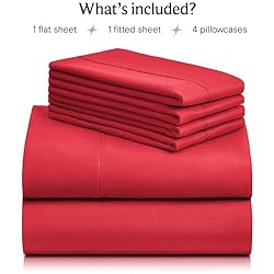 LuxClub 6 PC Queen Sheet Set, Bed Sheets Queen