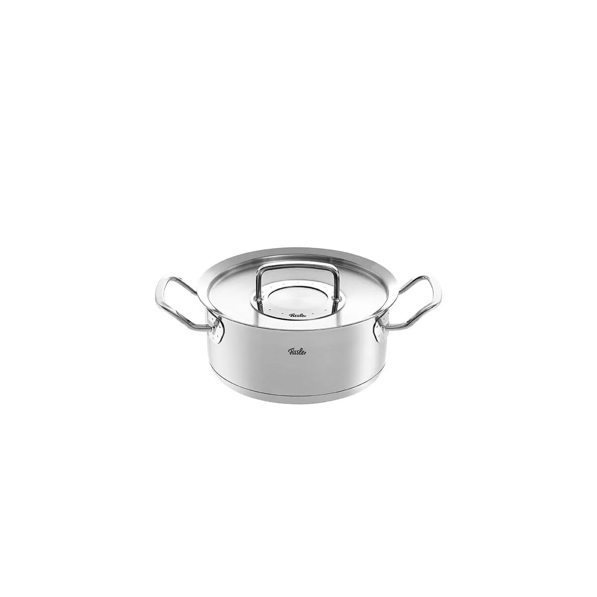 Fissler Original-Profi Collection Stainless Steel Casserole Dish with Metal Lid 20 cm / 2.6 litres Induction, Silver, 084-138-20-000/0