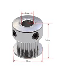 derblue 5 metros GT2 2 mm Pitch 6 mm de ancho correa dentada de goma + 5 PCS 16 dientes de aluminio Timing Polea Rueda para la Impresora 3d CNC (Prusa i3, Kossel, Rostock, Taz, etc.)