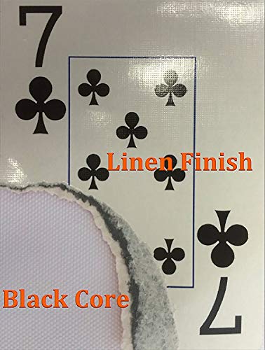 Winner 4 Deck Wide-Size Jumbo Index Casino Quality Black Core Linen Finish Coated Poker Playing Cards,Set of 4 decks (2 blue, 2 red) - Thumbnail 3