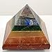 Chakra Pyramid | Energy Generator | Absorbs Negativity Spreads Positivity | Red Green Blue Reiki gemstone pyramid | Base Approx. 1.75