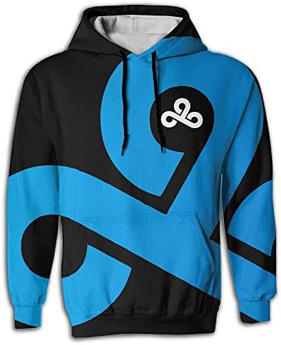 Rofeiso Cloud 9 Logo Hoodie Long Sleeve Casual Sweatshirt Pullover for Men/Women White